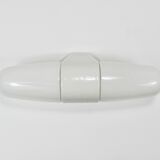 White double wall lamp Bauhaus Wilhelm Wagenfeld, Linder Germany, 1950s