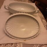 Legumier porcelaine de limoges haviland modele torse blanc