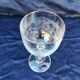Six vintage wine glasses, cut crystal, gold rim