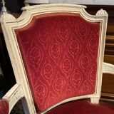 18th century Louis XVI red velvet cabriolet armchair