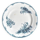 Plat rond Léon Graves en terre de fer bleue, service "Oeillets"