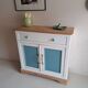 Small old sideboard painted blue and white