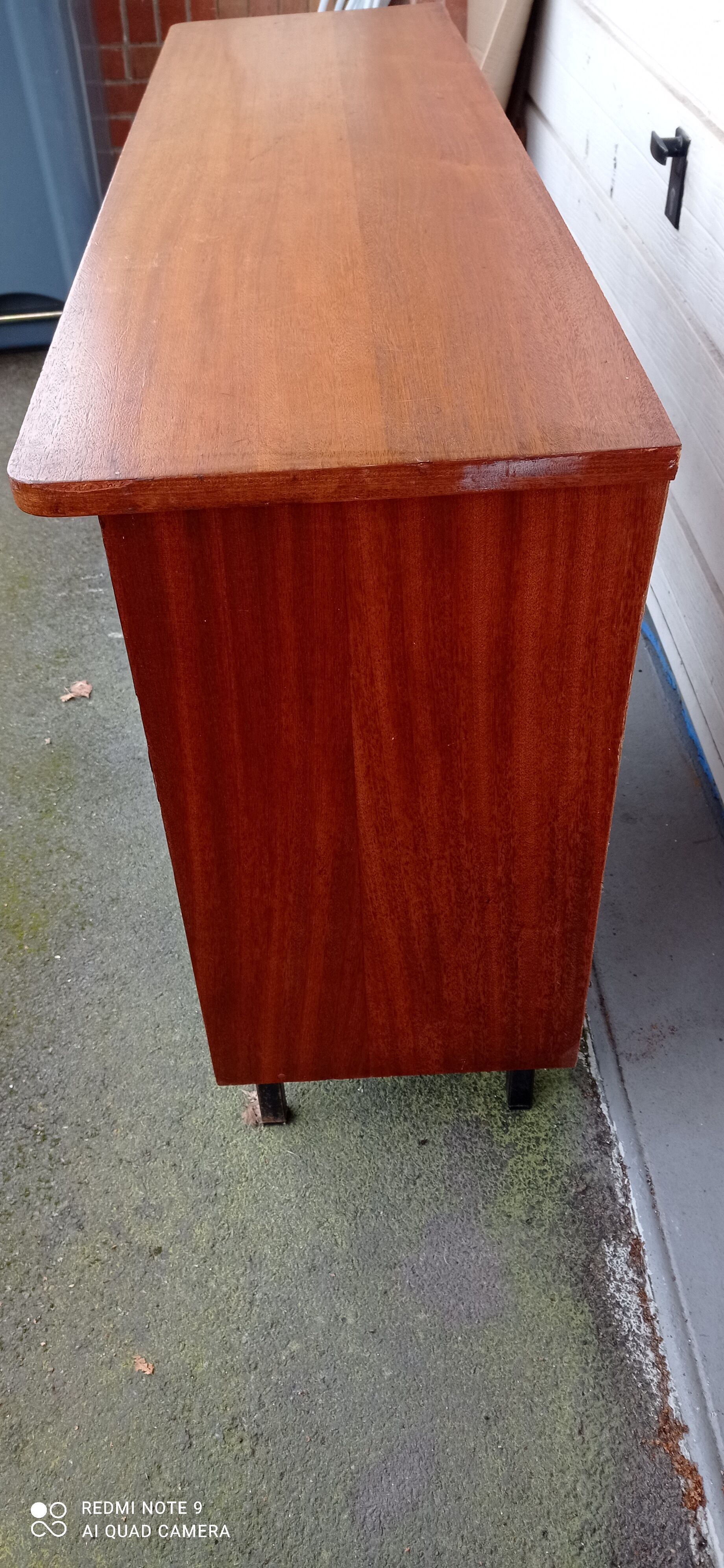 Old desk wood Scandinavian metal structure