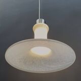 White glass pendant lamp 1980s