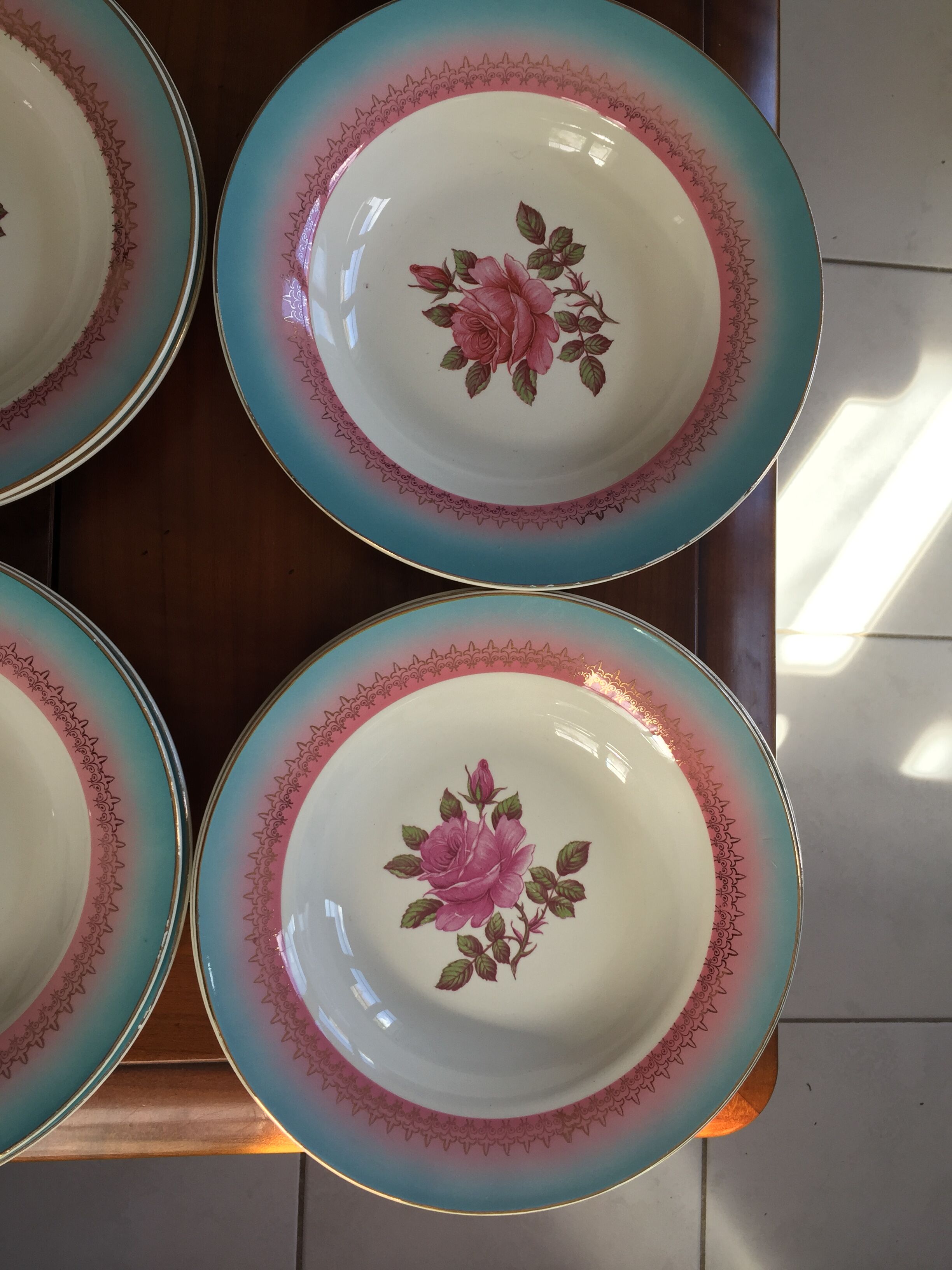 Lot hollow plates Digoin Sarreguemines model Pelleas