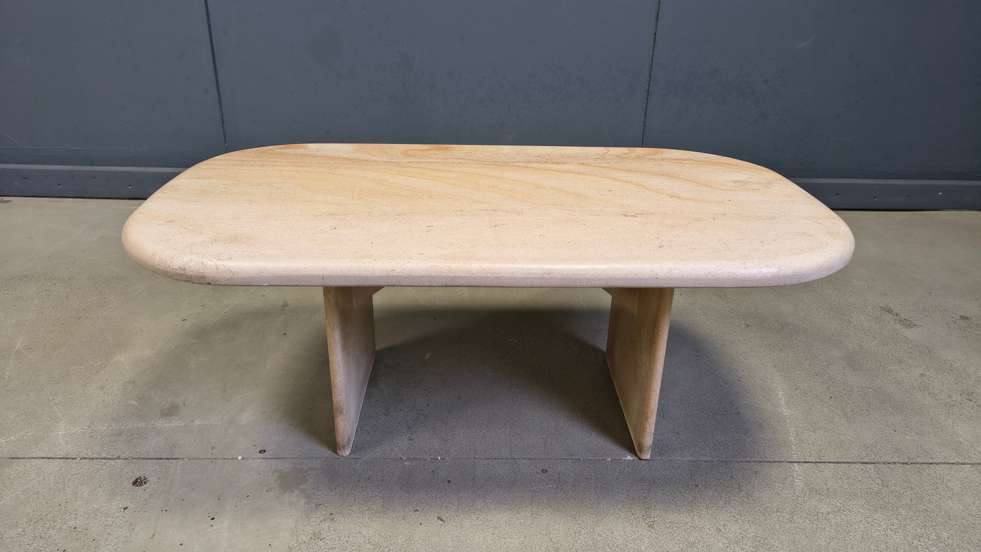 Vintage Italian travertine coffee table, 1970s