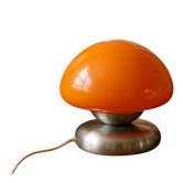 Magnificent Orange Vintage Space Age Mushroom Lamp from the 70s in Glass