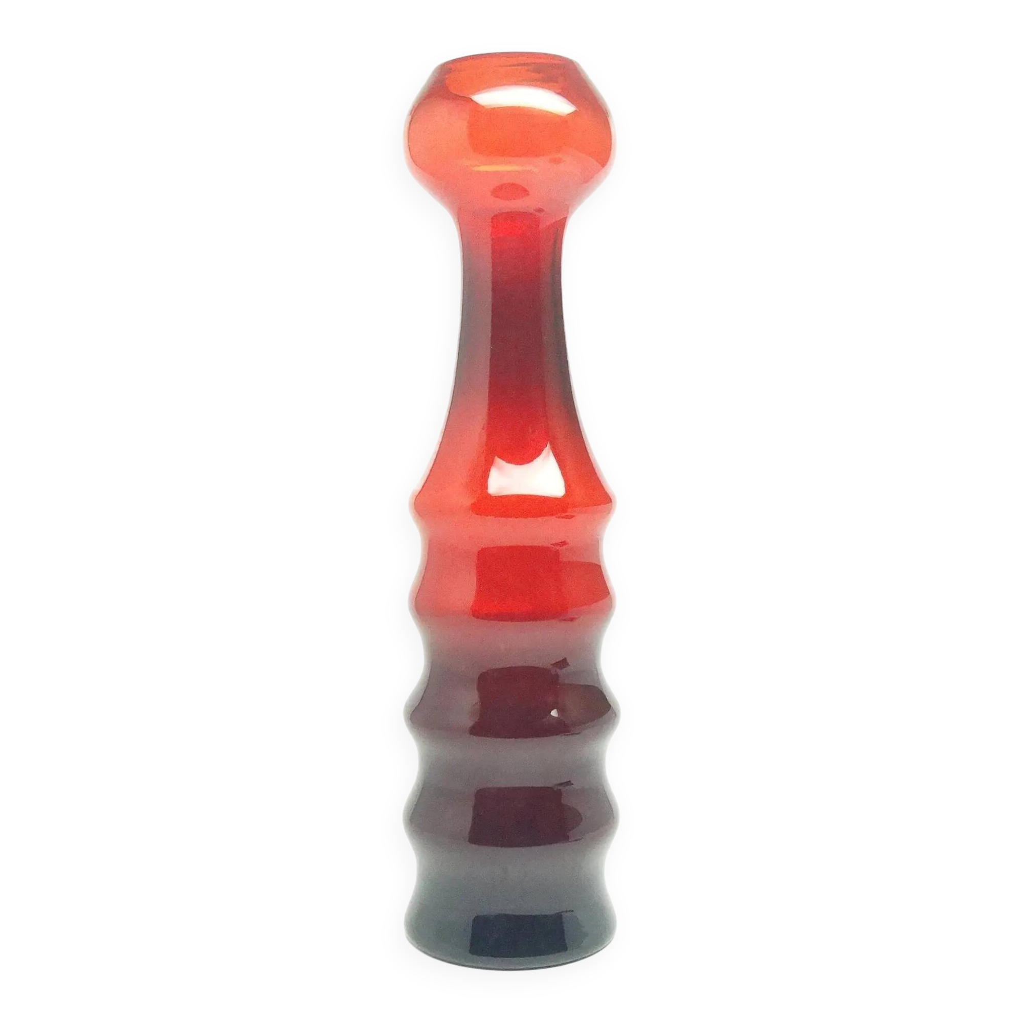 Giraffe vase, postmodernism, glass, design by K. Krawczyk, Huta Sudety, Poland, 1970s
