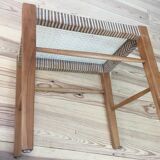 60s modernist stool, canning and wood