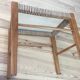 60s modernist stool, canning and wood