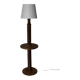Neo-rustic floor lamp made of turned wood in the style of Charles Dudouyt.