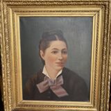Huile sur toile, fin XIXe, jeune femme