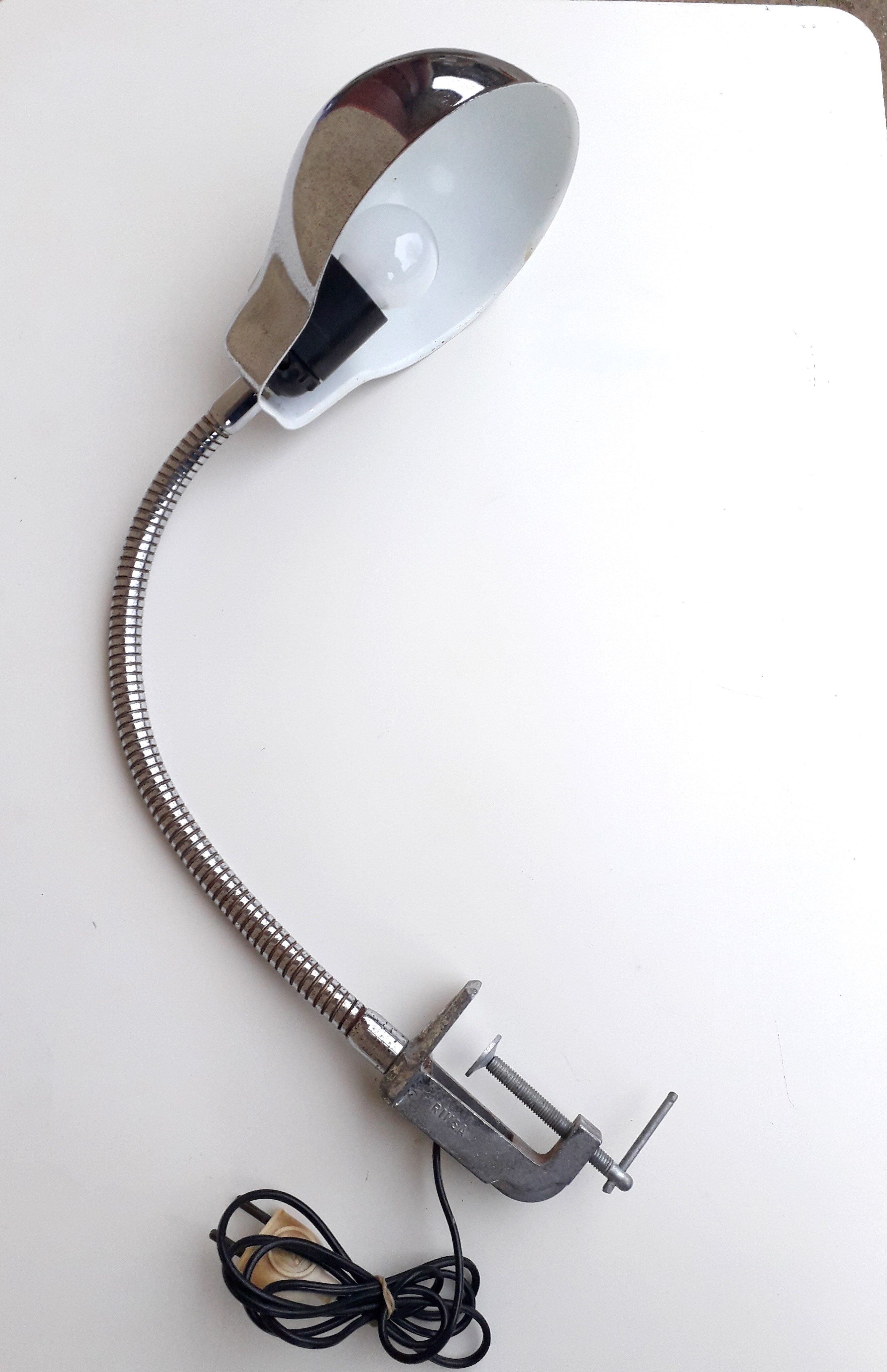 Italian industrial lamp RIMSA - Chrome metal - 1960