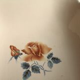 Ancient Saladier in Pink Ceramics by Digoin Sarreguemines Floral Decoration