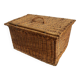 Old wicker basket with closure and handle