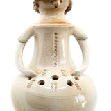 Vase and anthropomorphic flowerpeed by potters Thierry and Chantal Robert, 70s