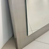 Miroir carré sur base inox, France années 70