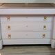 Empire Commode 19th Century - Couture Redesign "Marshmallow" & Gold Leaf
