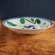 Large Vintage Hand-Painted Plate "Rooster and Foliage"