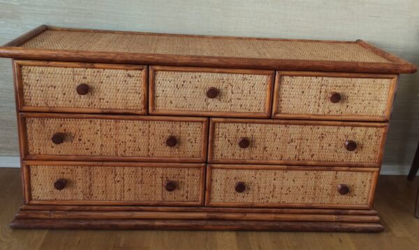 Commode  Maugrion 7 tiroirs + Chevet