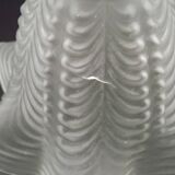 Replacement lampshade in vintage French opaque white glass with fluted edge 0183