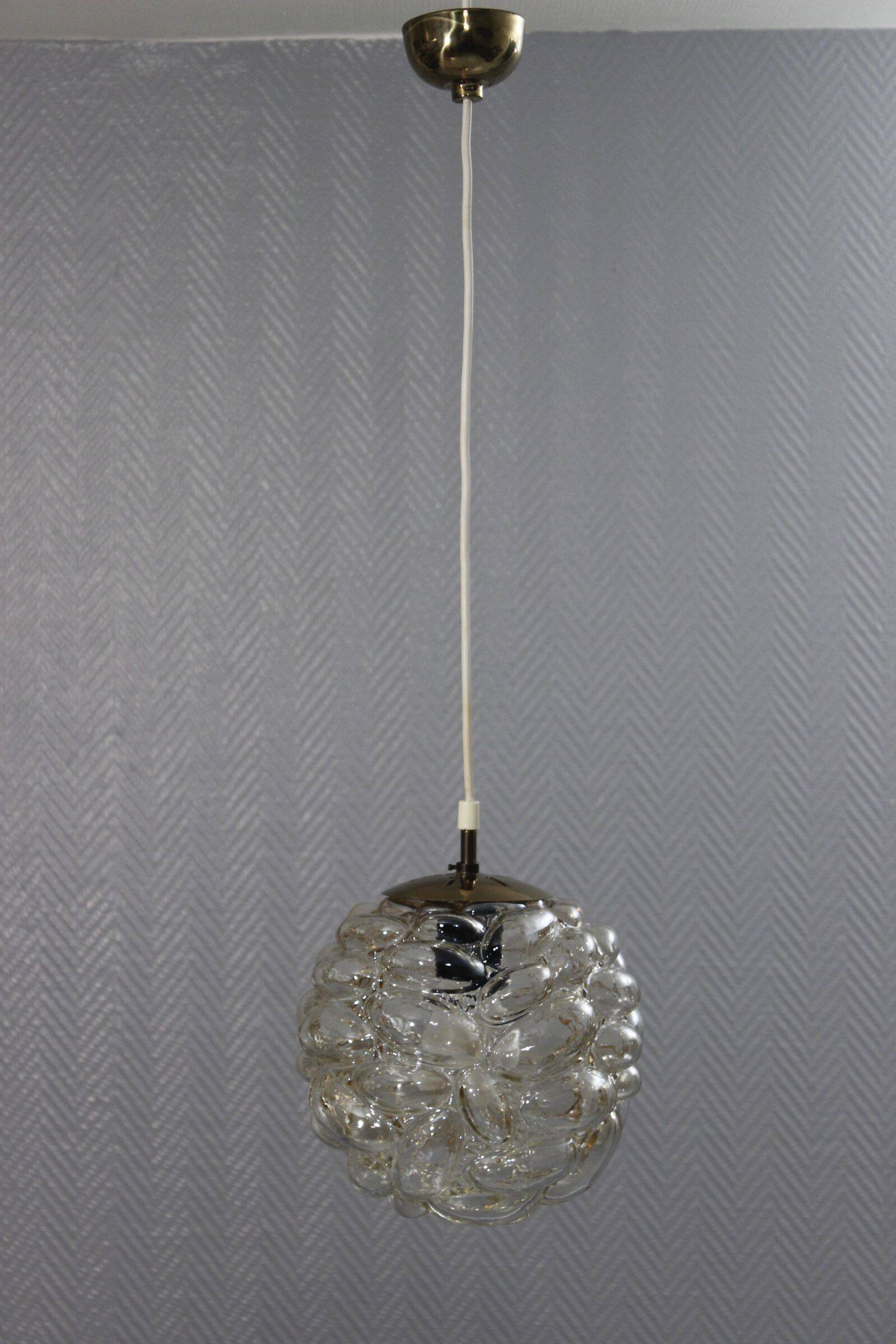Bubble glass pendant light by Helena Tynell, Limburg design, 1960s.
