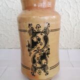 Vase en grès ancien à décor oriental