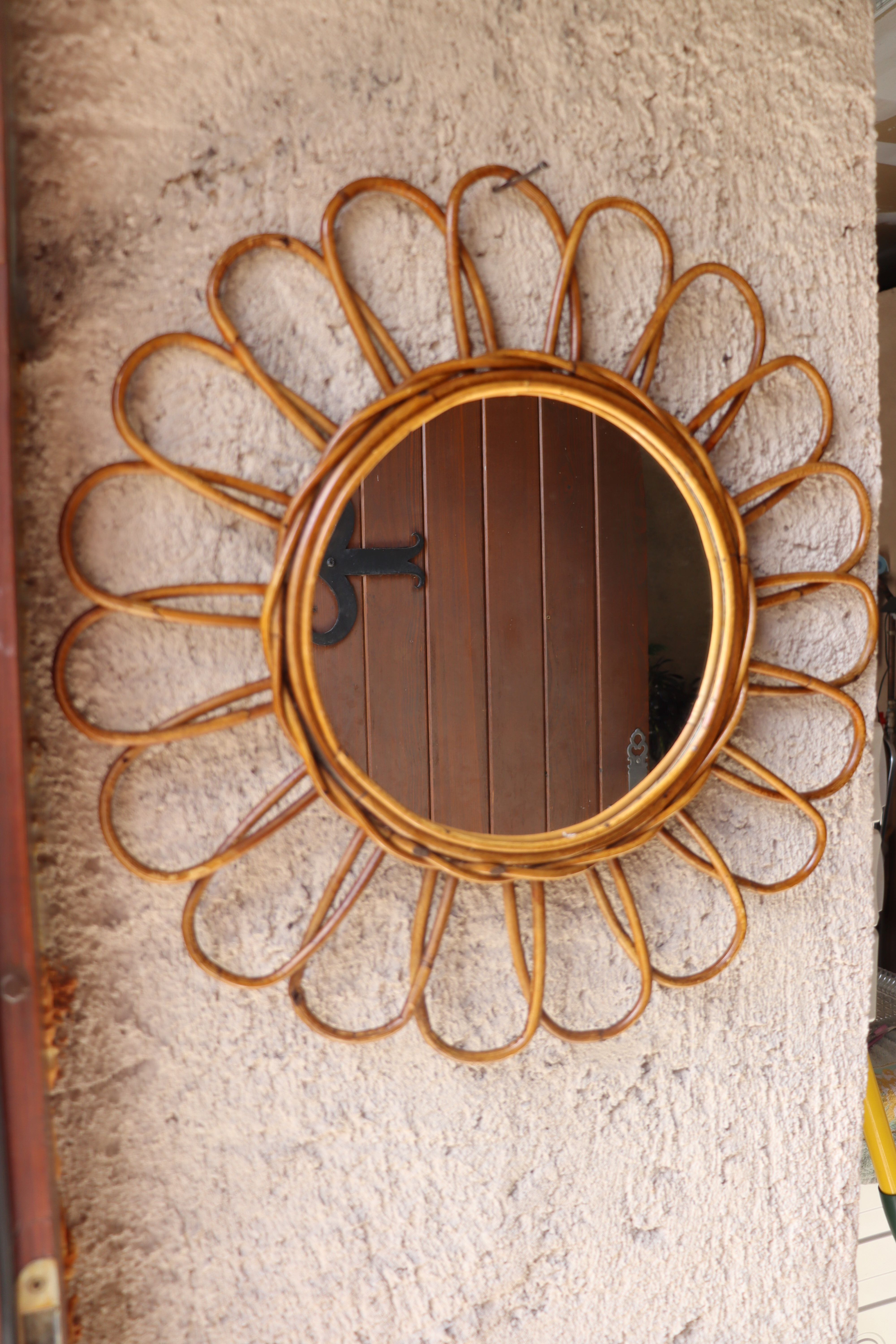 Vintage rattan mirror