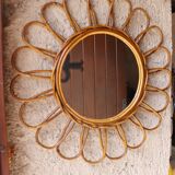 Vintage rattan mirror