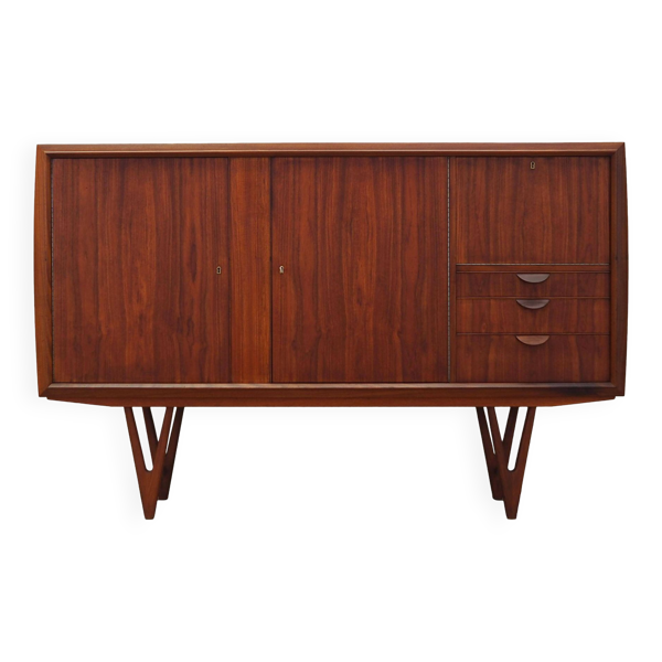 Buffet haut en teck, design danois, années 1960, designer : Kurt Østervig
