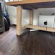 Contemporary farmhouse table – Solid reclaimed elm – One-piece tabletop