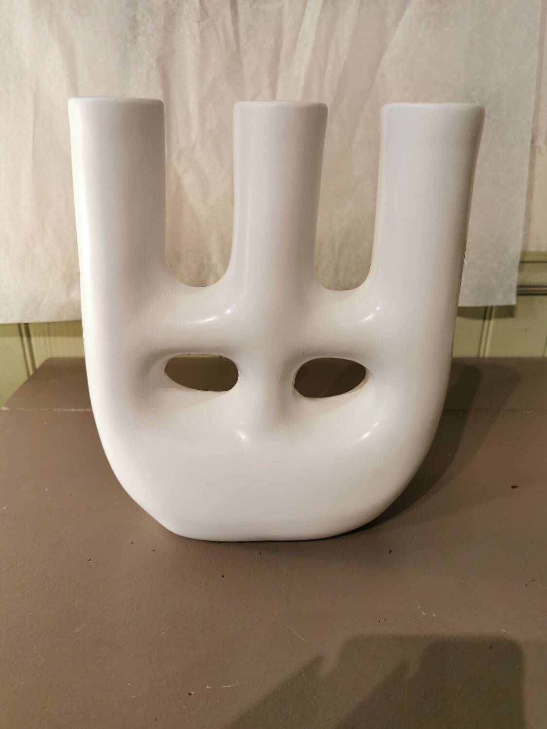 White Tadelakt Vase Morocco