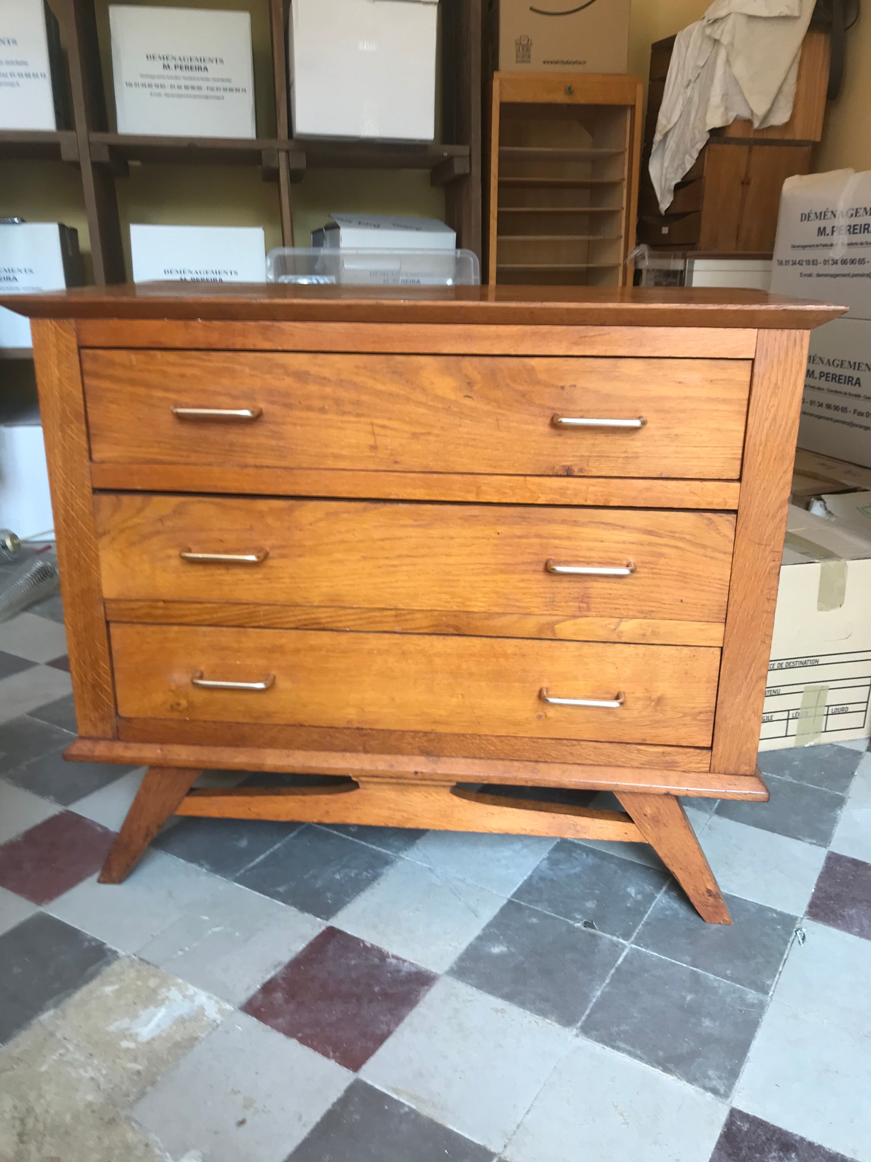 Vintage light wood dresser