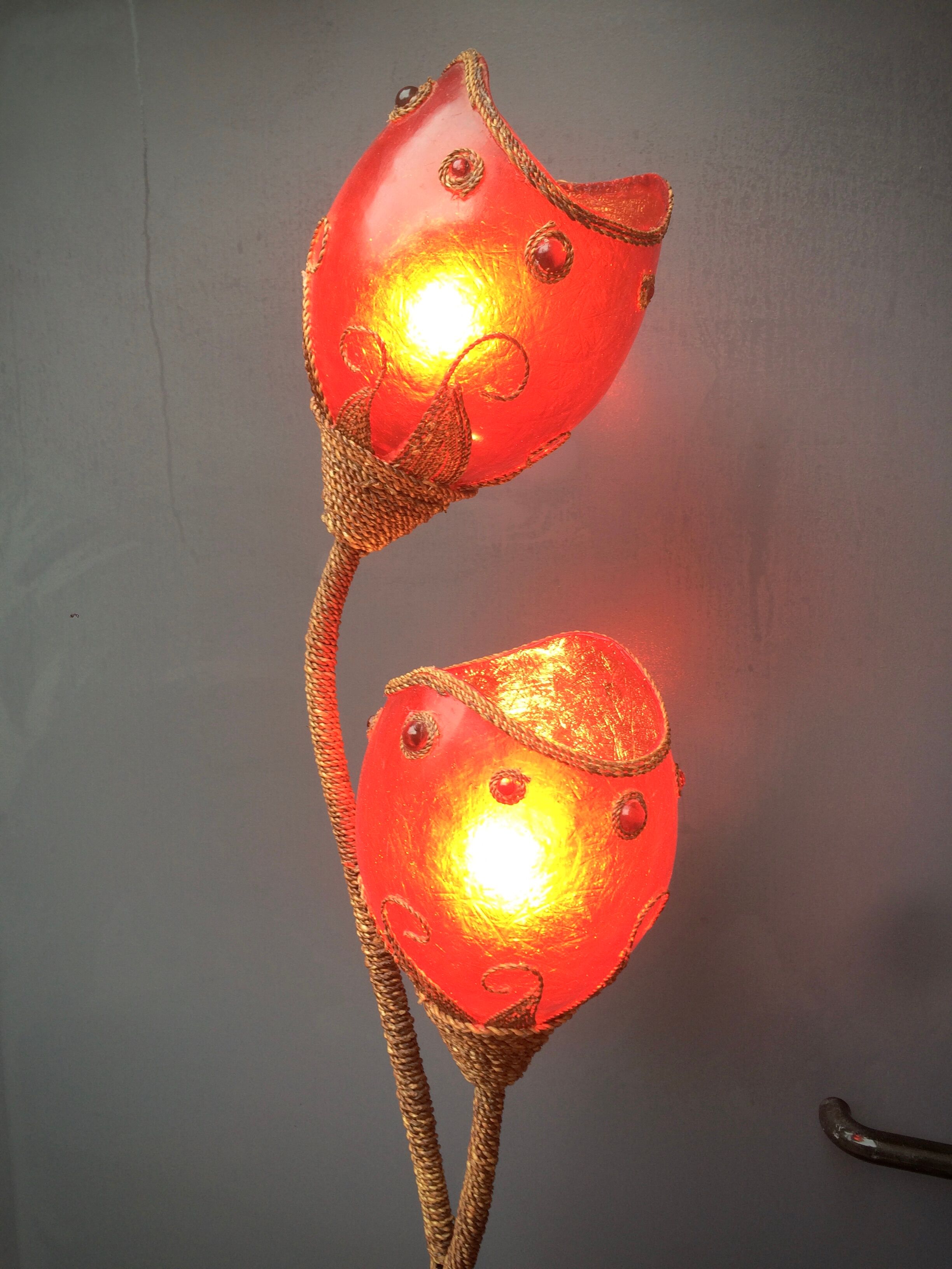 Carnival lamp in Fiber of Glass and Wicker