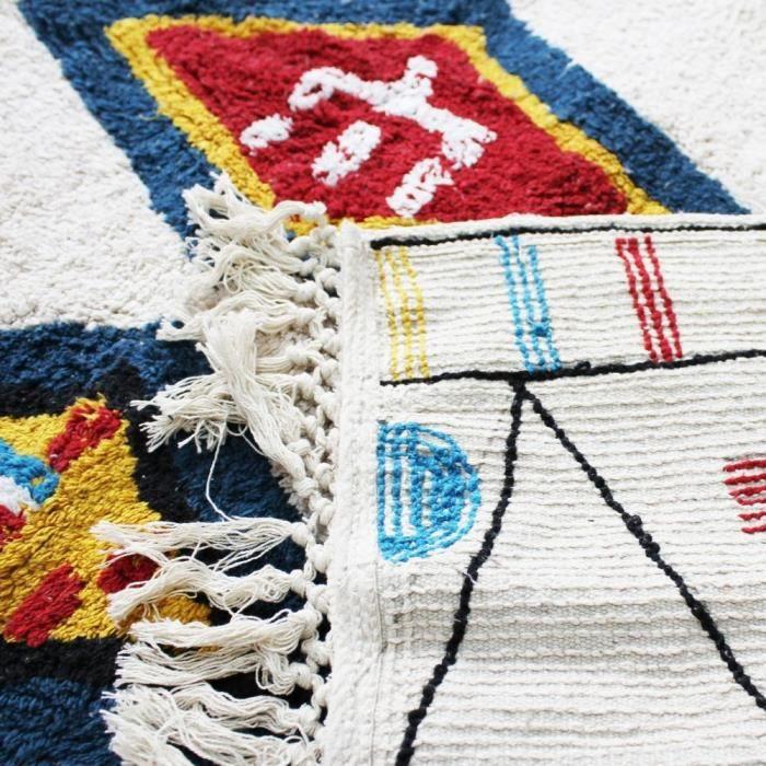 Azilal-style Berber cotton carpet 120X170 cm