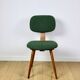 Vintage chair with green boucle backrest like Skoczek - set of 2 chairs