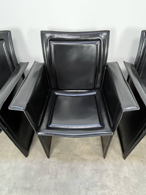 8 chaises cuir style Korium dans le goût de Matteo Grassi