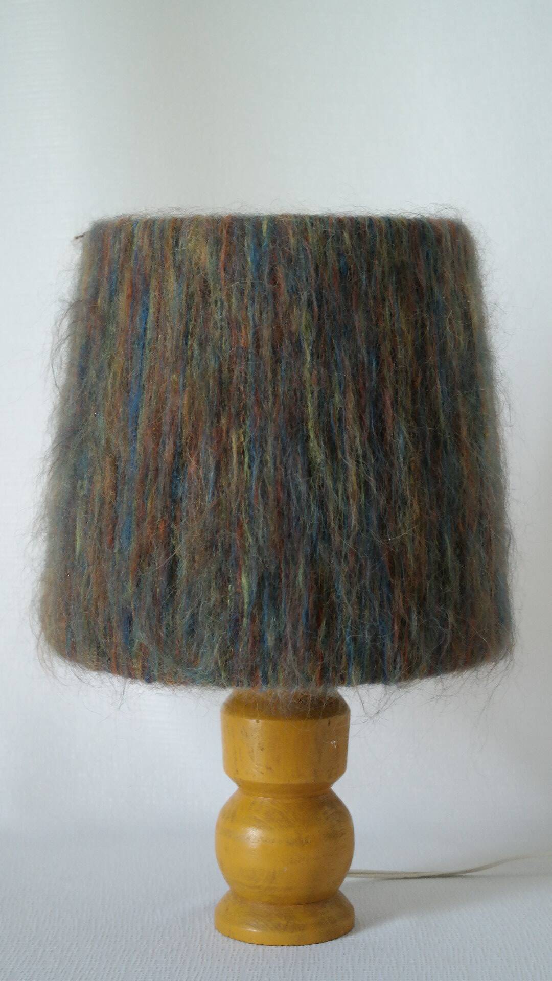 Vintage handmade wool hat lamp