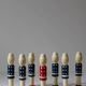 Vintage 1970s wooden soldier bowling set or bowling alley
