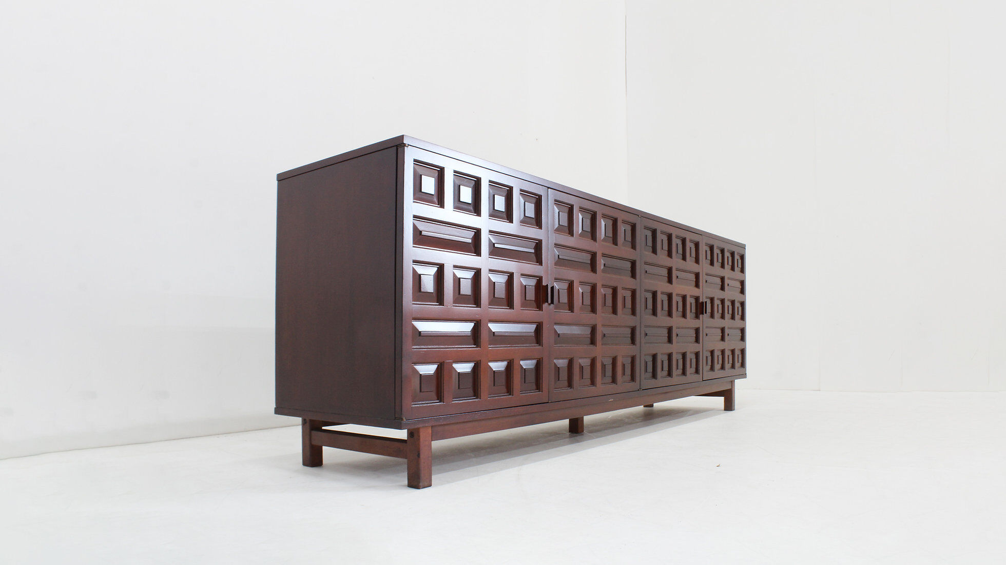 Vintage Spanish brutalist sideboard credenza