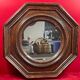 Original rustic mirror in moulded wood 40 cm