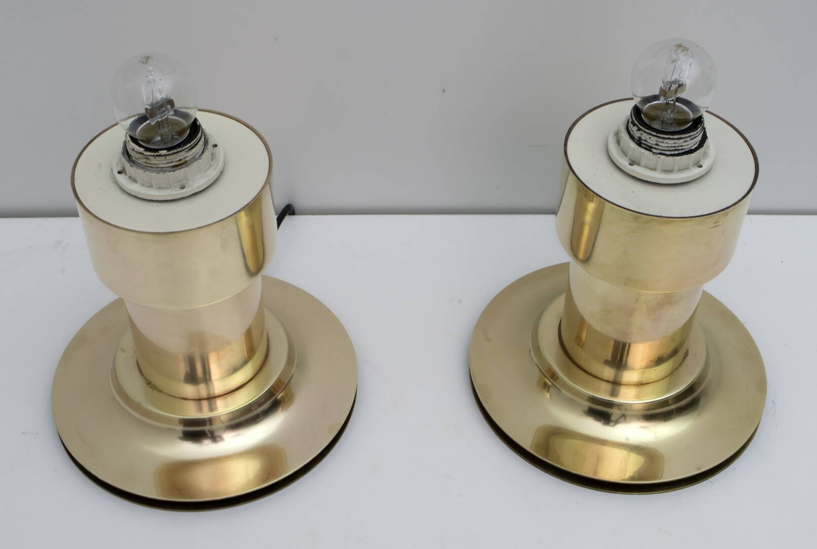 Pair of Mid-Century Modern Italian Brass Table Lamps, 1960s
