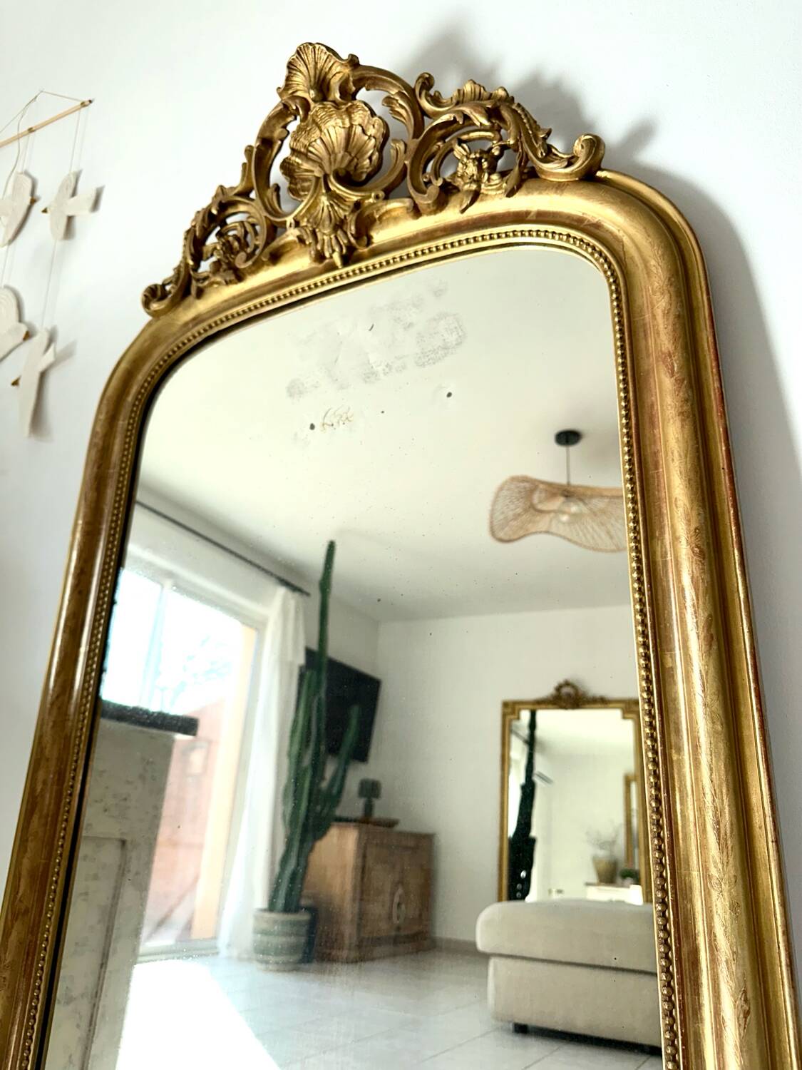 Miroir Louis-Philippe à fronton, XIXème
