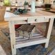Solid raw oak table/island type "butcher's block" 180x105