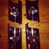 Four 70s chrome wall light