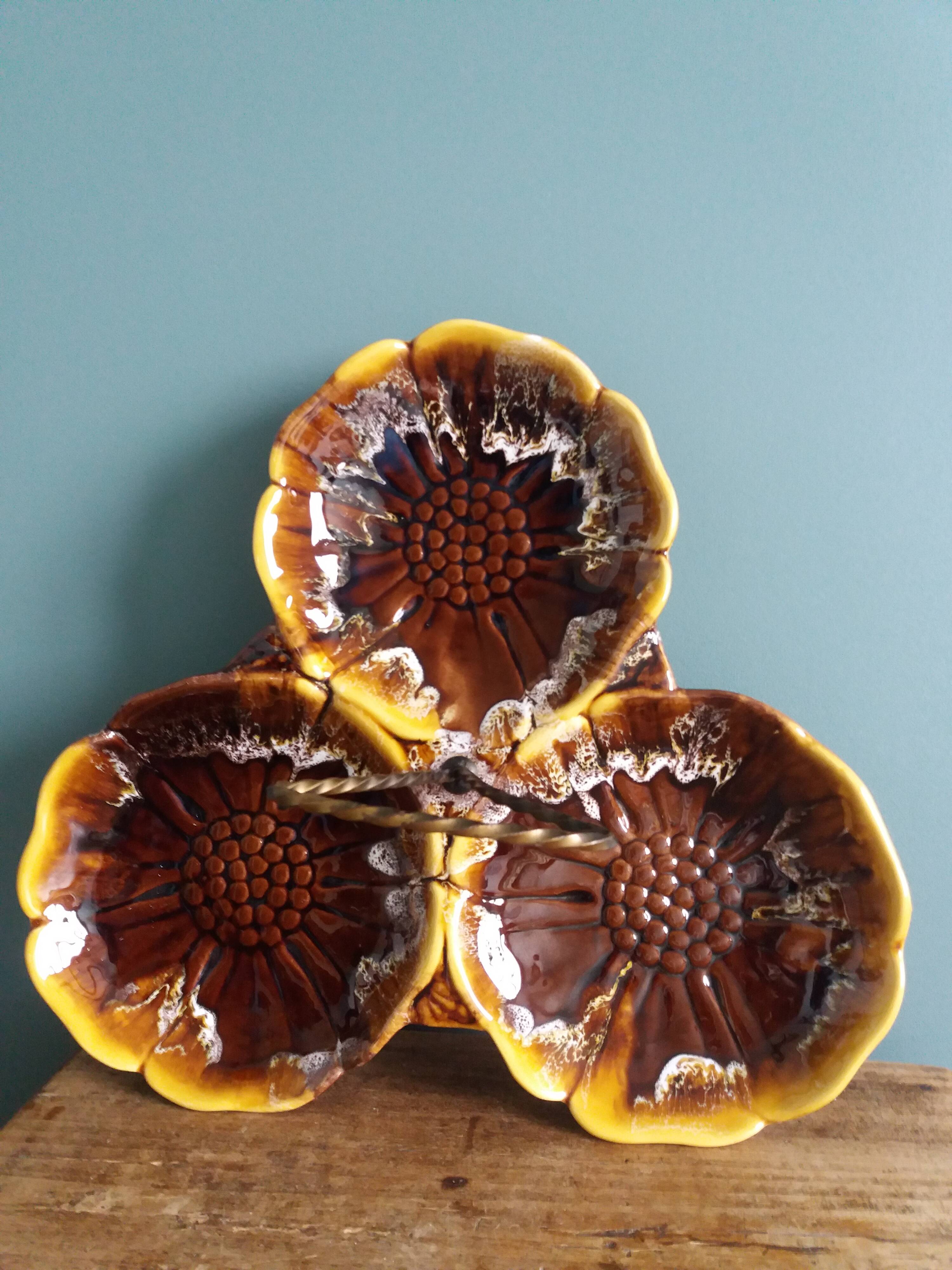 Vallauris presentation dish in flamed ceramic