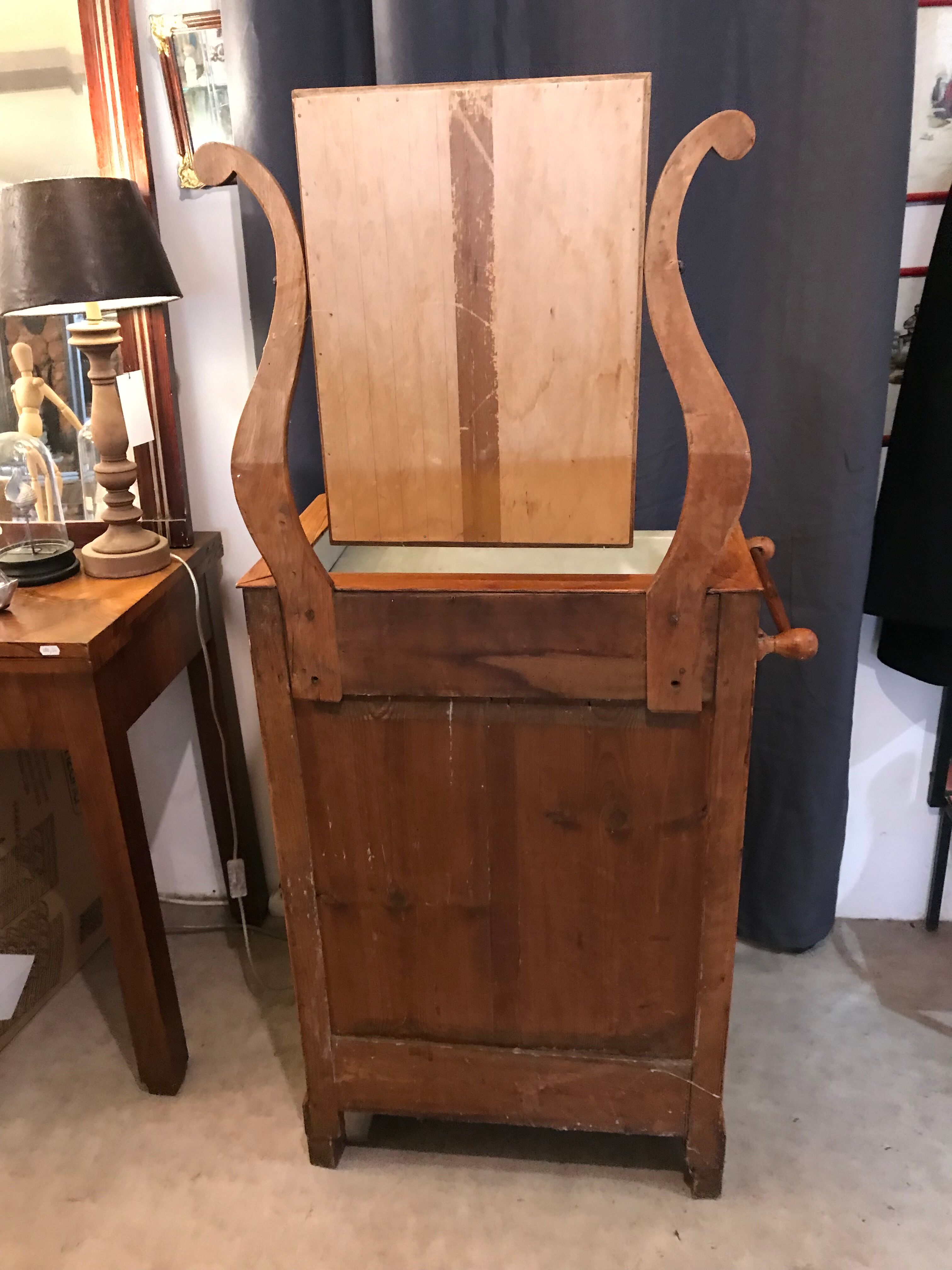 1900 period dressing table pitchpin with marble and mirror