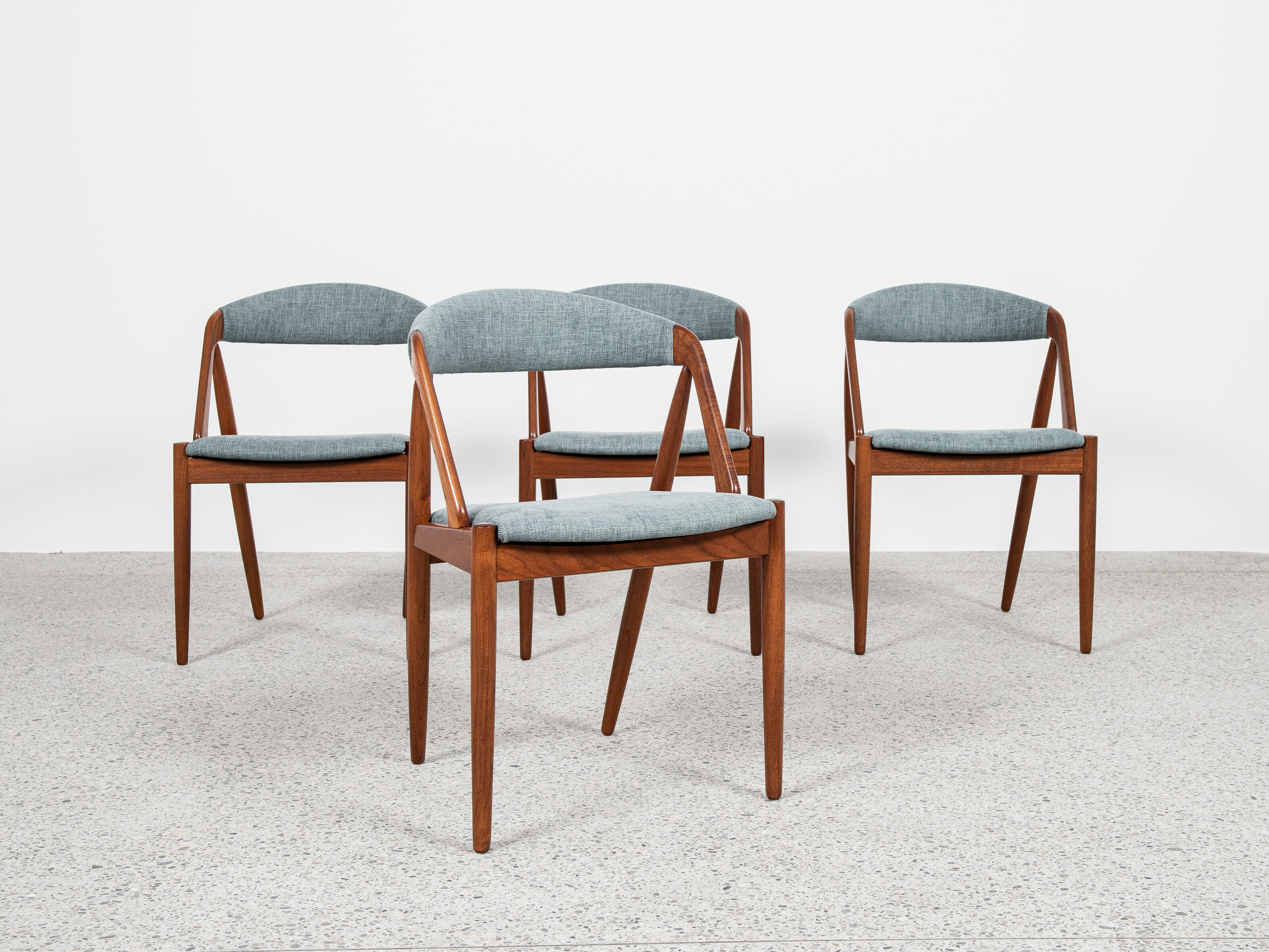 Midcentury Danish set of 4 dining chairs in teak by Kai Kristiansen 1960s