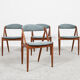 Midcentury Danish set of 4 dining chairs in teak by Kai Kristiansen 1960s