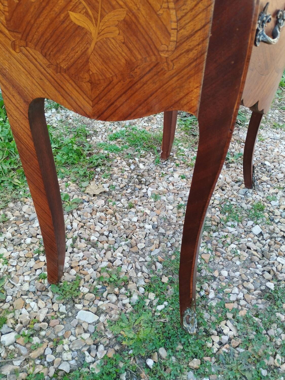 Antique Louis XV style chest of drawers with marble top